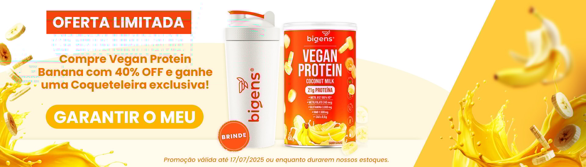Vegan Protein Banana + Coqueteleira