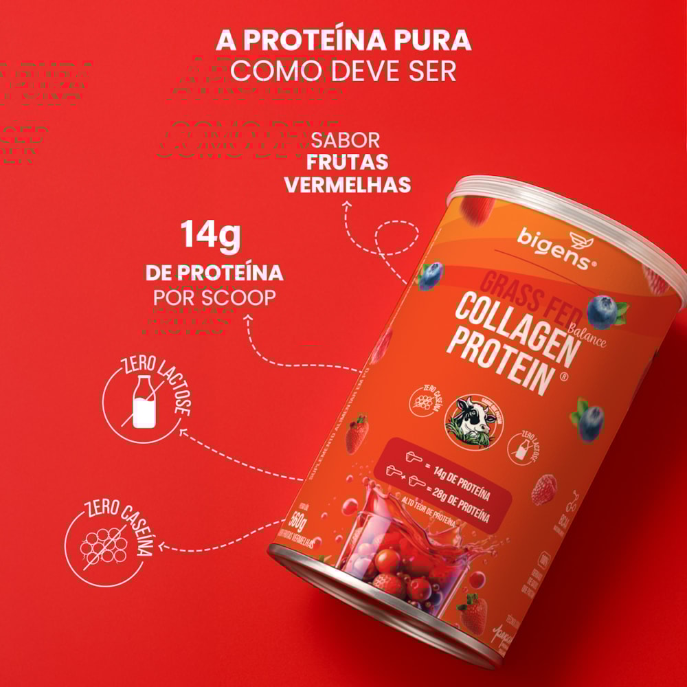 Grass Fed Balance Collagen Protein Frutas Vermelhas