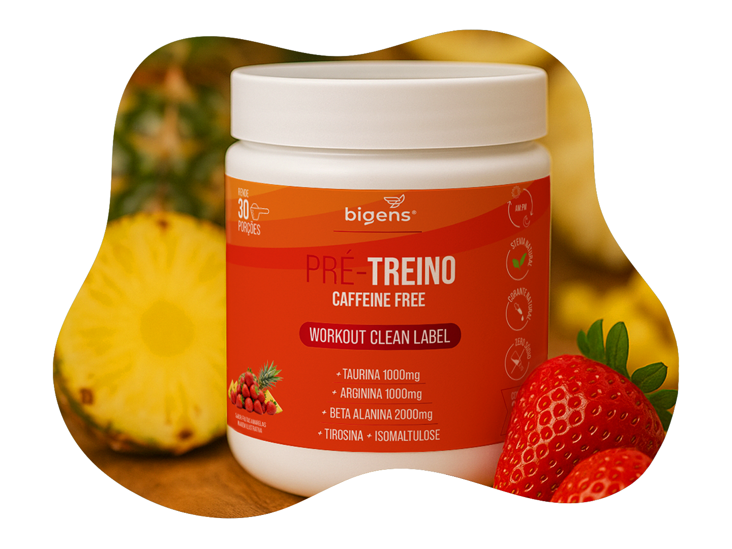 Pré-Treino Caffeine Free Morango e Abacaxi